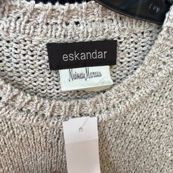 eskandar Beige Knit Cotton Pullover Sweater one size - Picture 6 of 8
